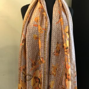 ‘Gucci’ print wrap/scarf-orange