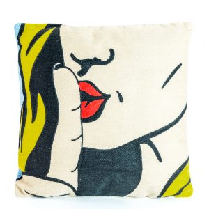 ‘Shhh’ Pop art cushion